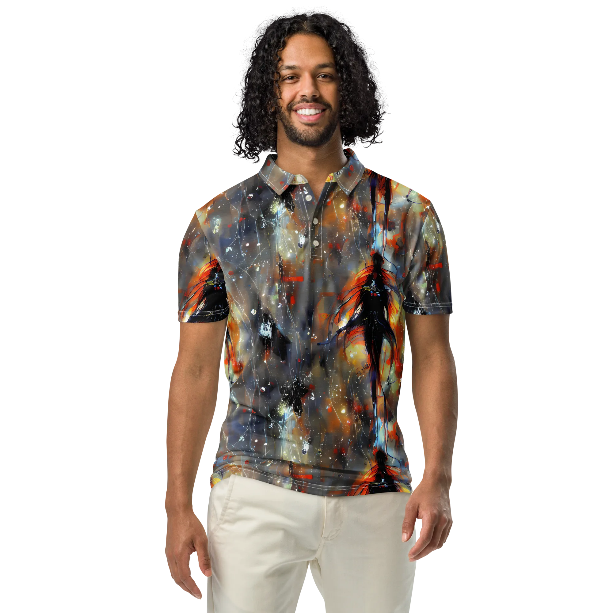 Sidereal Threads on Men's Slim Fit Polo Shirt — Front