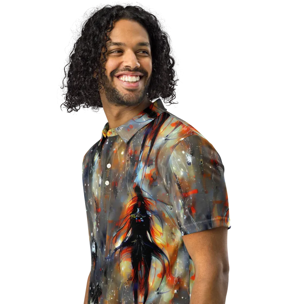 Sidereal Threads on Men's Slim Fit Polo Shirt — Left Front