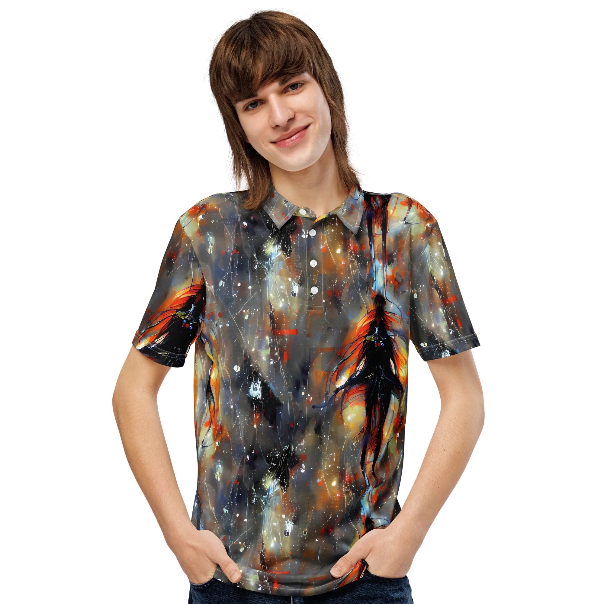 Sidereal Threads on Men's Slim Fit Polo Shirt — Front