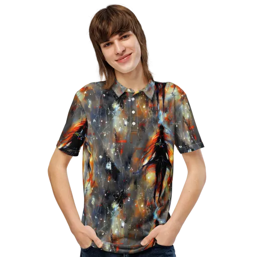 Sidereal Threads on a Men's Slim Fit Polo Shirt