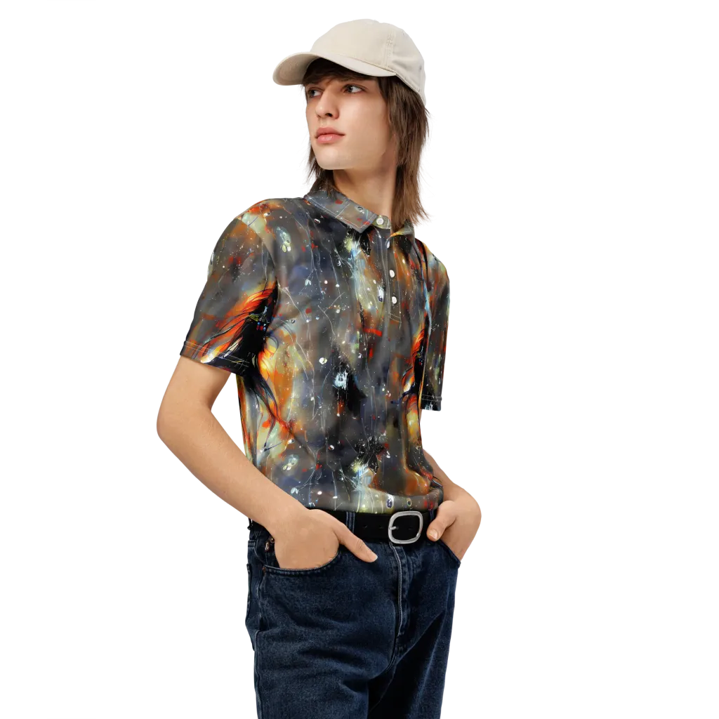 Sidereal Threads on Men's Slim Fit Polo Shirt — Right Front