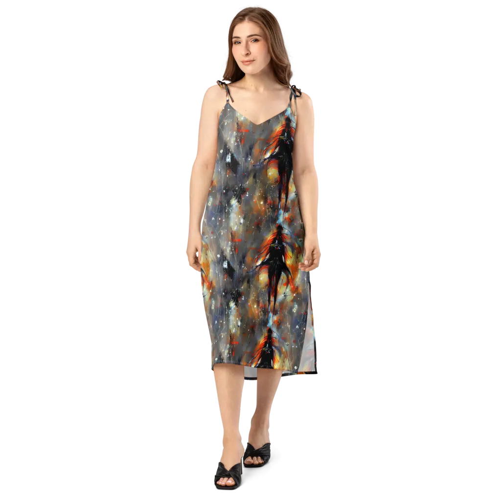 Sidereal Threads on Slip Dress — Front