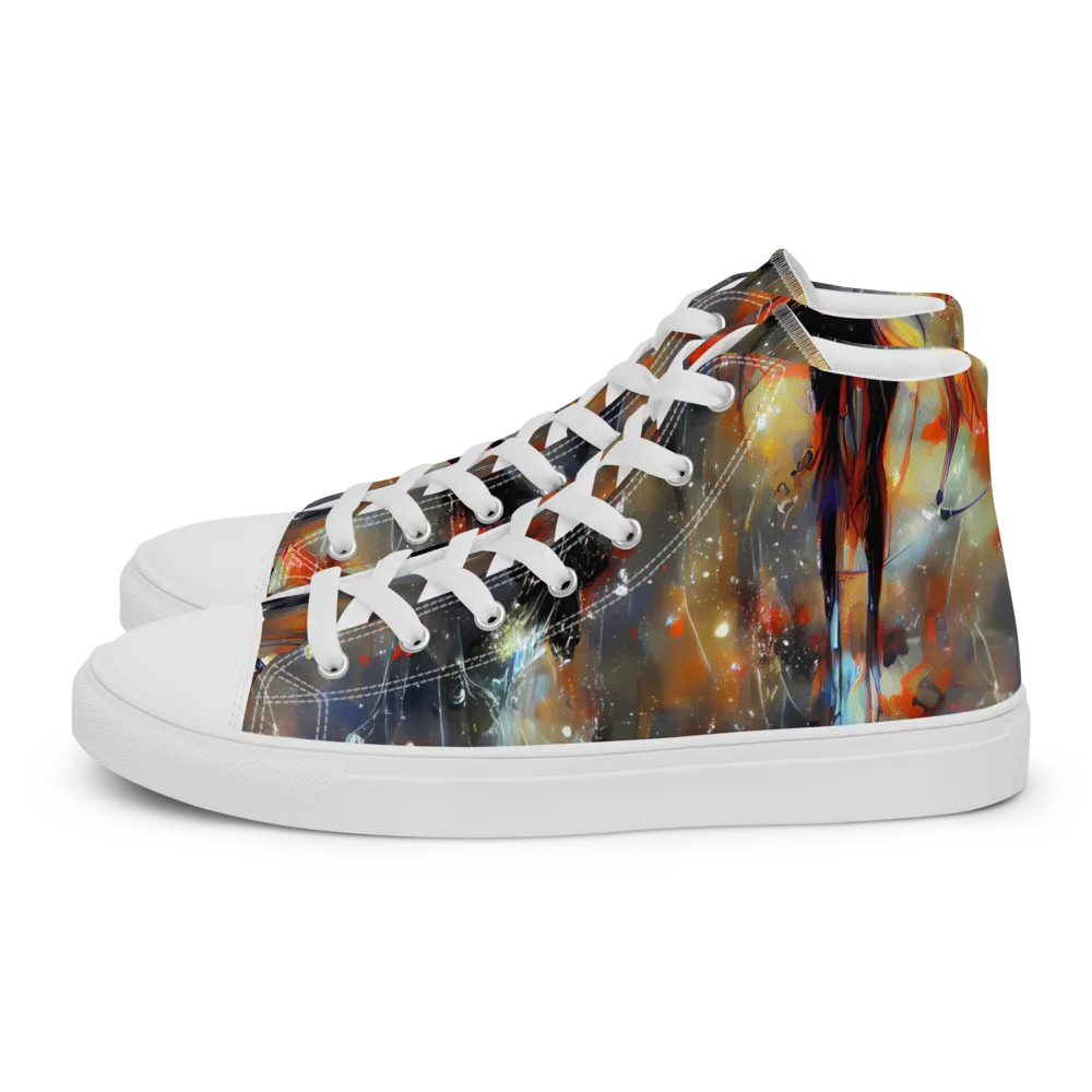 Sidereal Threads on Men's High Top Canvas Shoes — Left