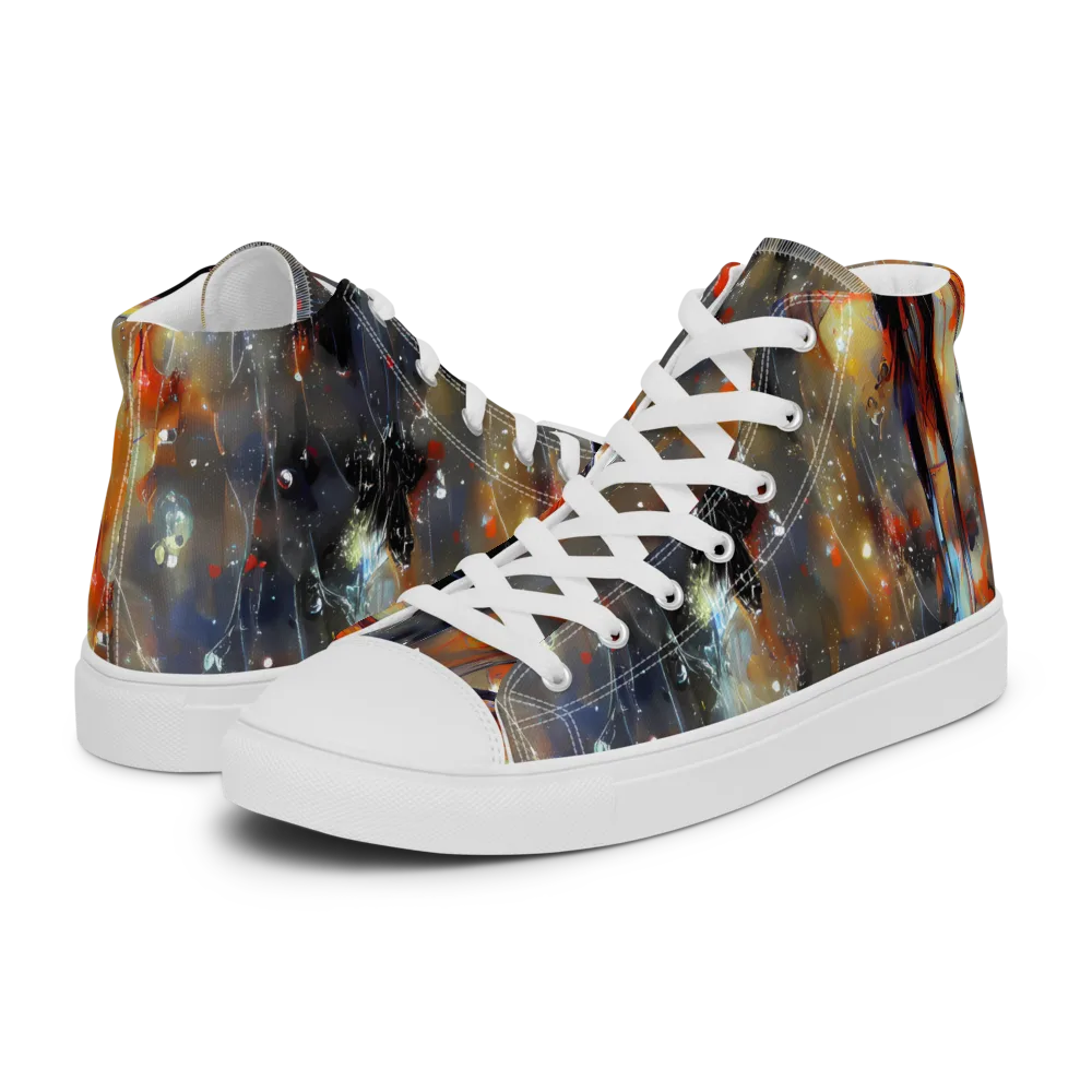 Sidereal Threads on Men's High Top Canvas Shoes — Left