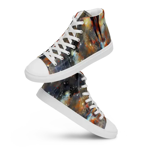 Sidereal Threads on a Men's High Top Canvas Shoes