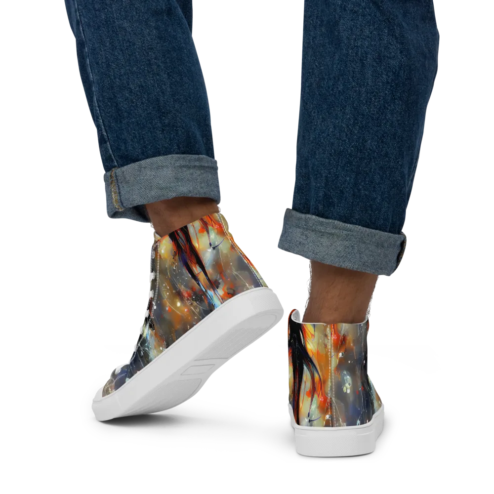 Sidereal Threads on Men's High Top Canvas Shoes — Back