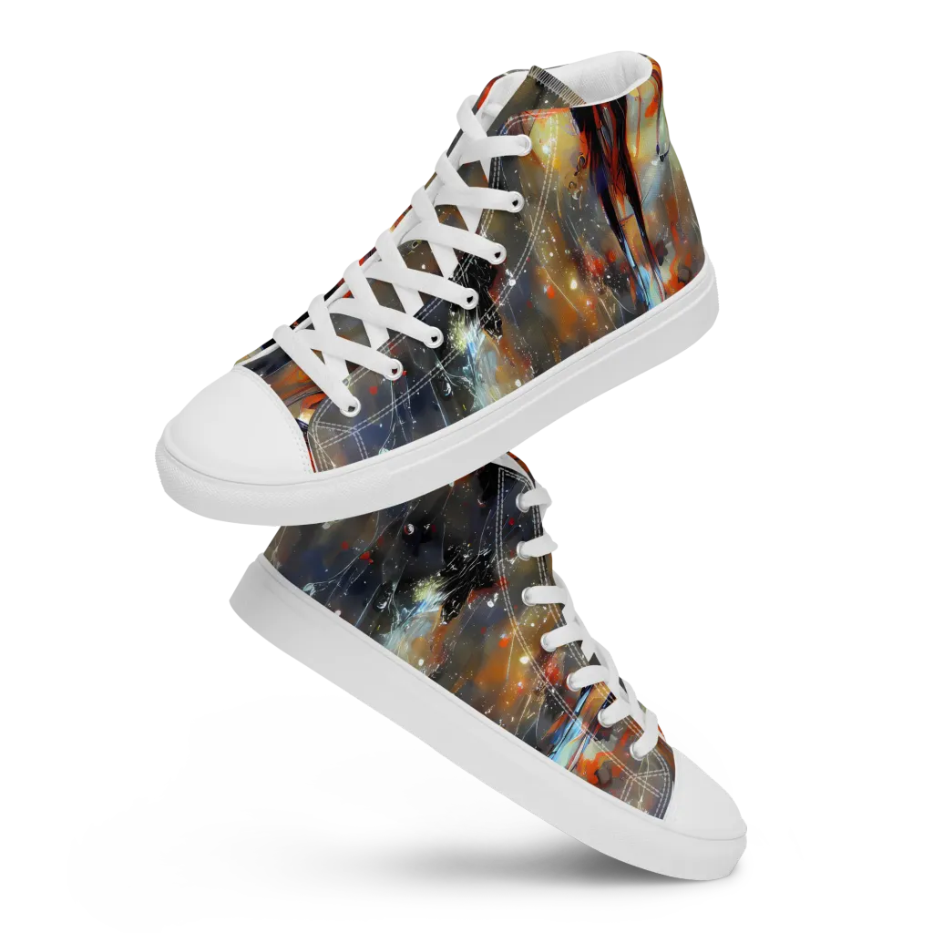 Sidereal Threads on Women's High Top Canvas Shoes — Front