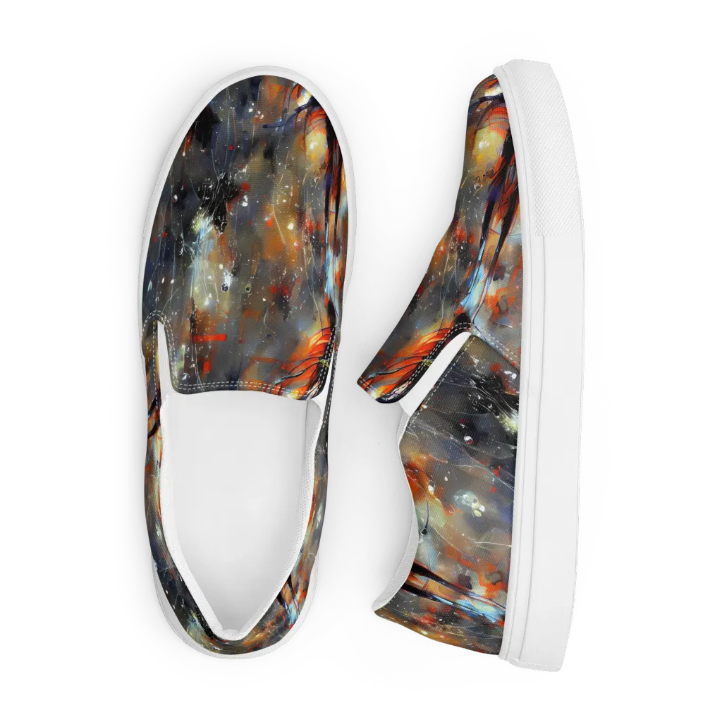 Sidereal Threads on Men's Slip-On Canvas Shoes — Front