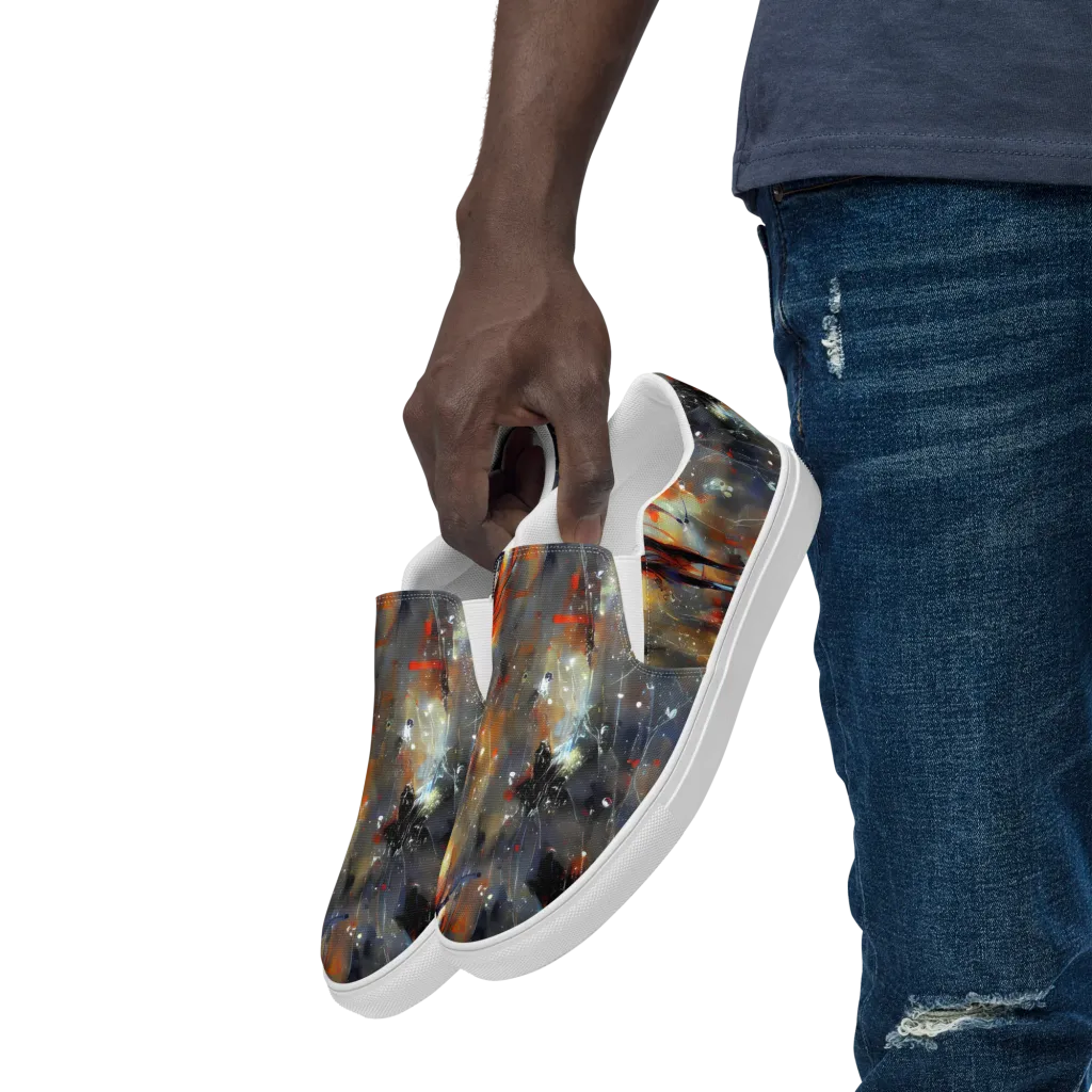 Sidereal Threads on Men's Slip-On Canvas Shoes — Left Front
