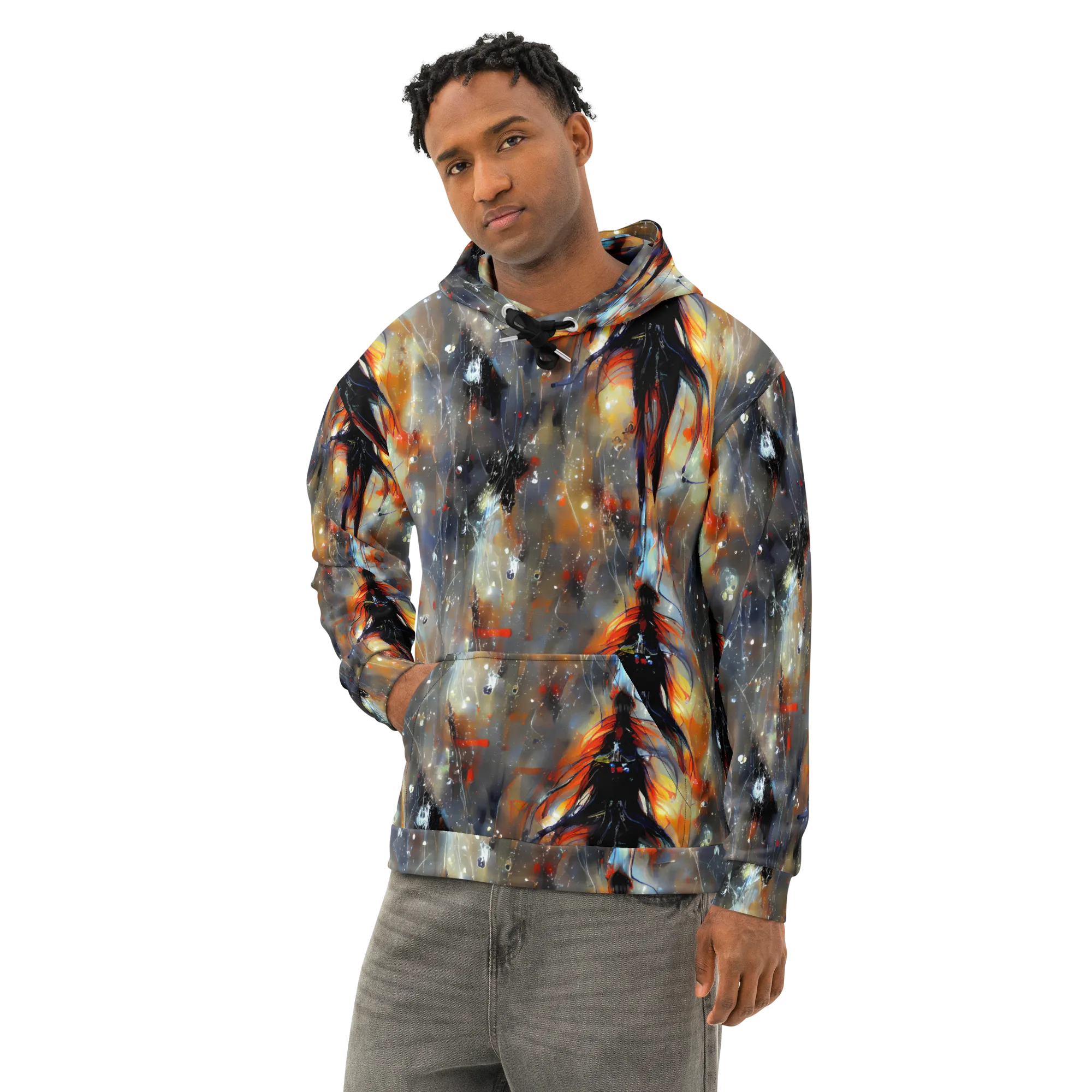 Sidereal Threads on Cotton Hoodie — Left Front