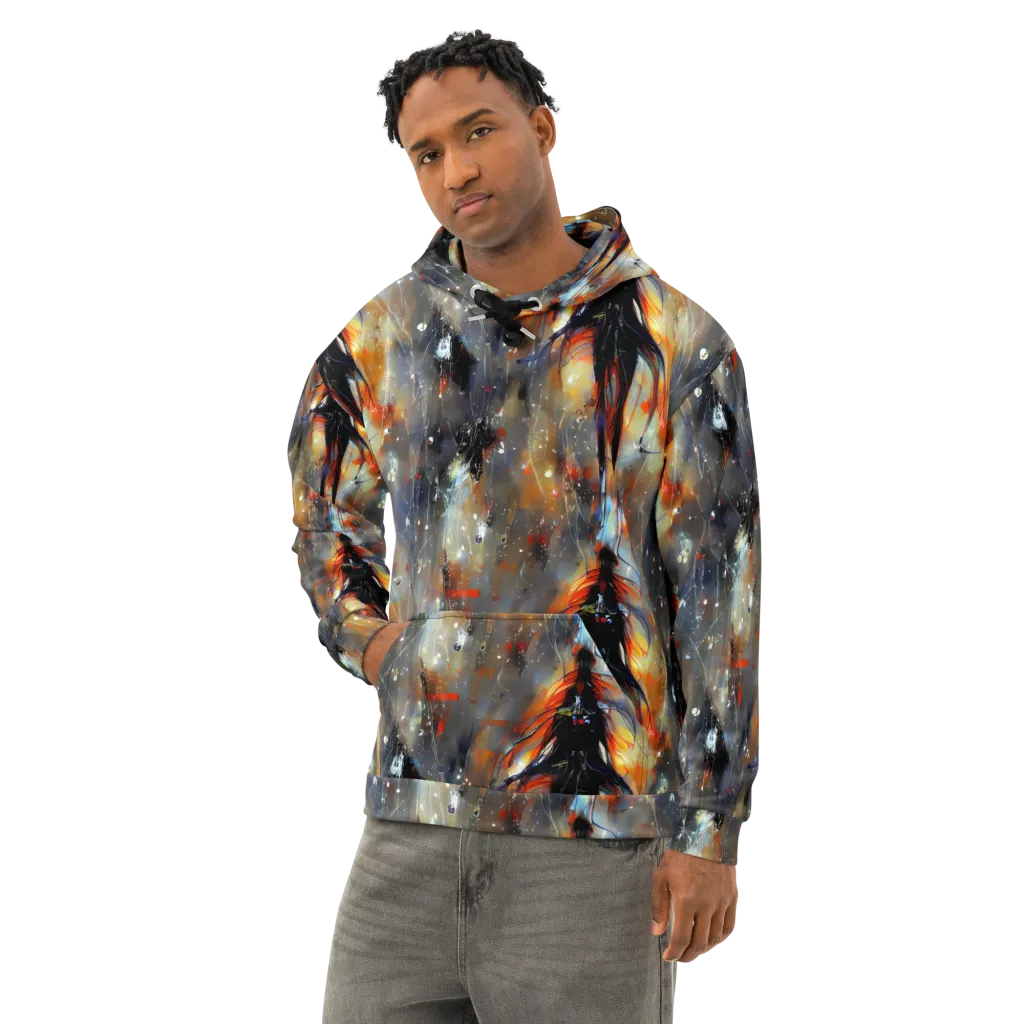 Sidereal Threads on Cotton Hoodie — Left Front