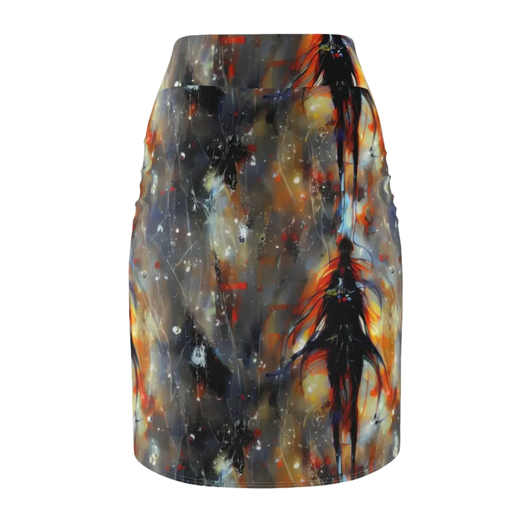 Sidereal Threads on Pencil Skirt — Back