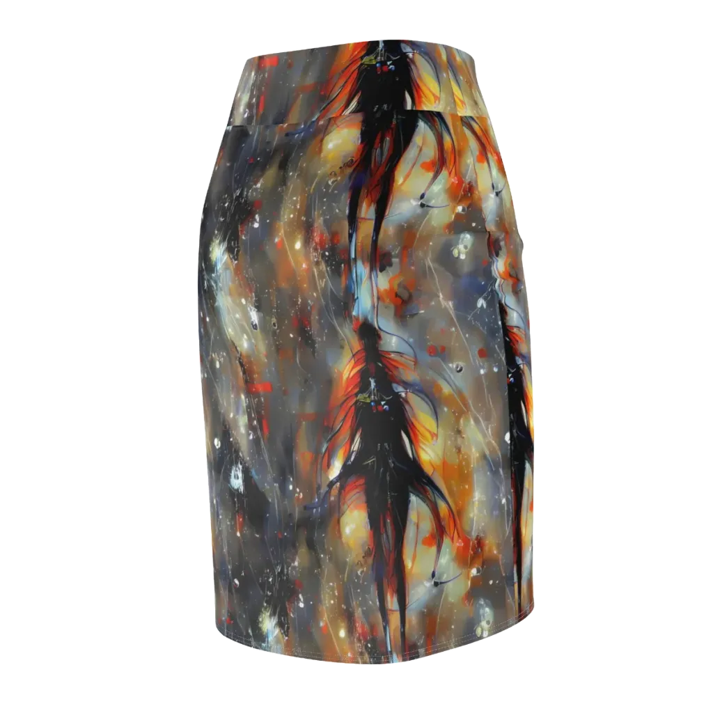 Sidereal Threads on Pencil Skirt — Back Side
