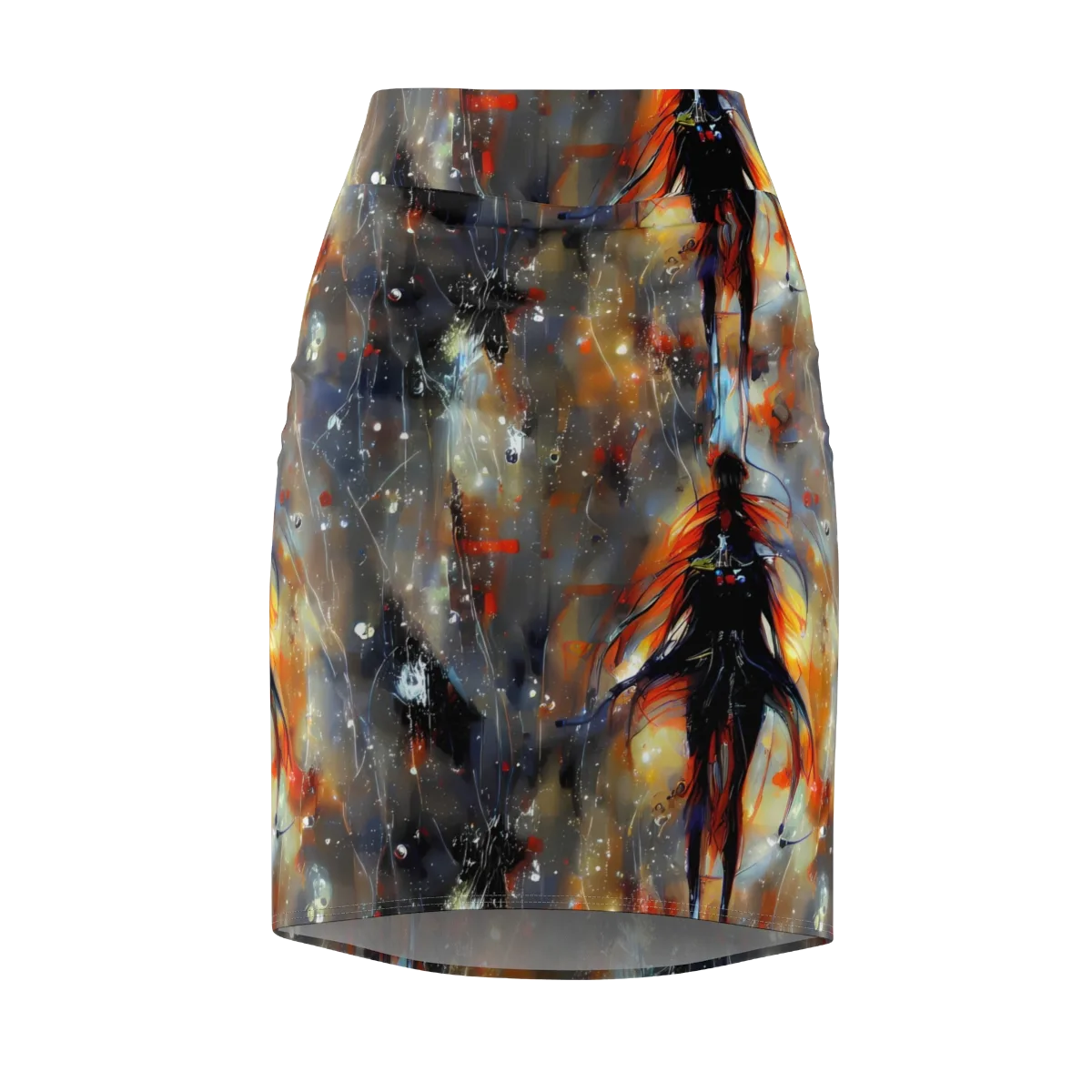 Sidereal Threads on Pencil Skirt — Front