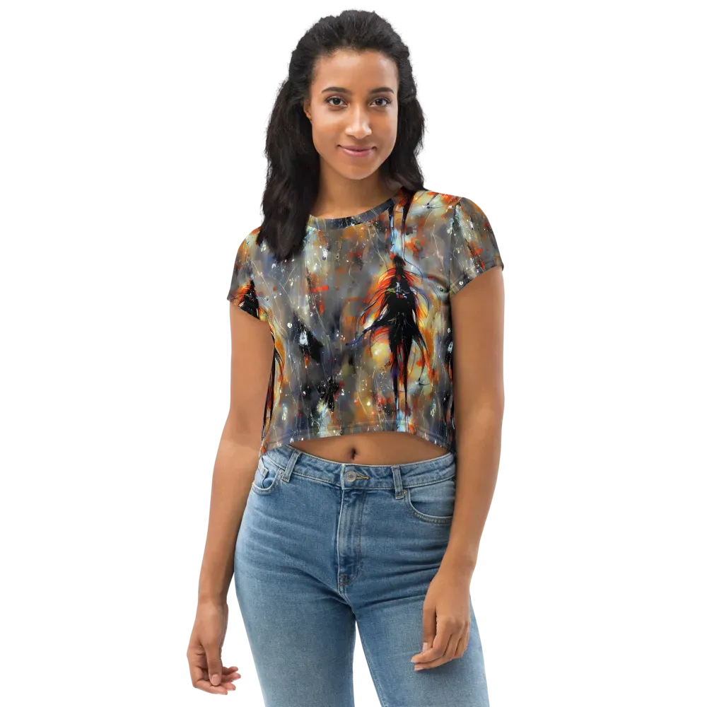 Sidereal Threads on Crop Tee — Front
