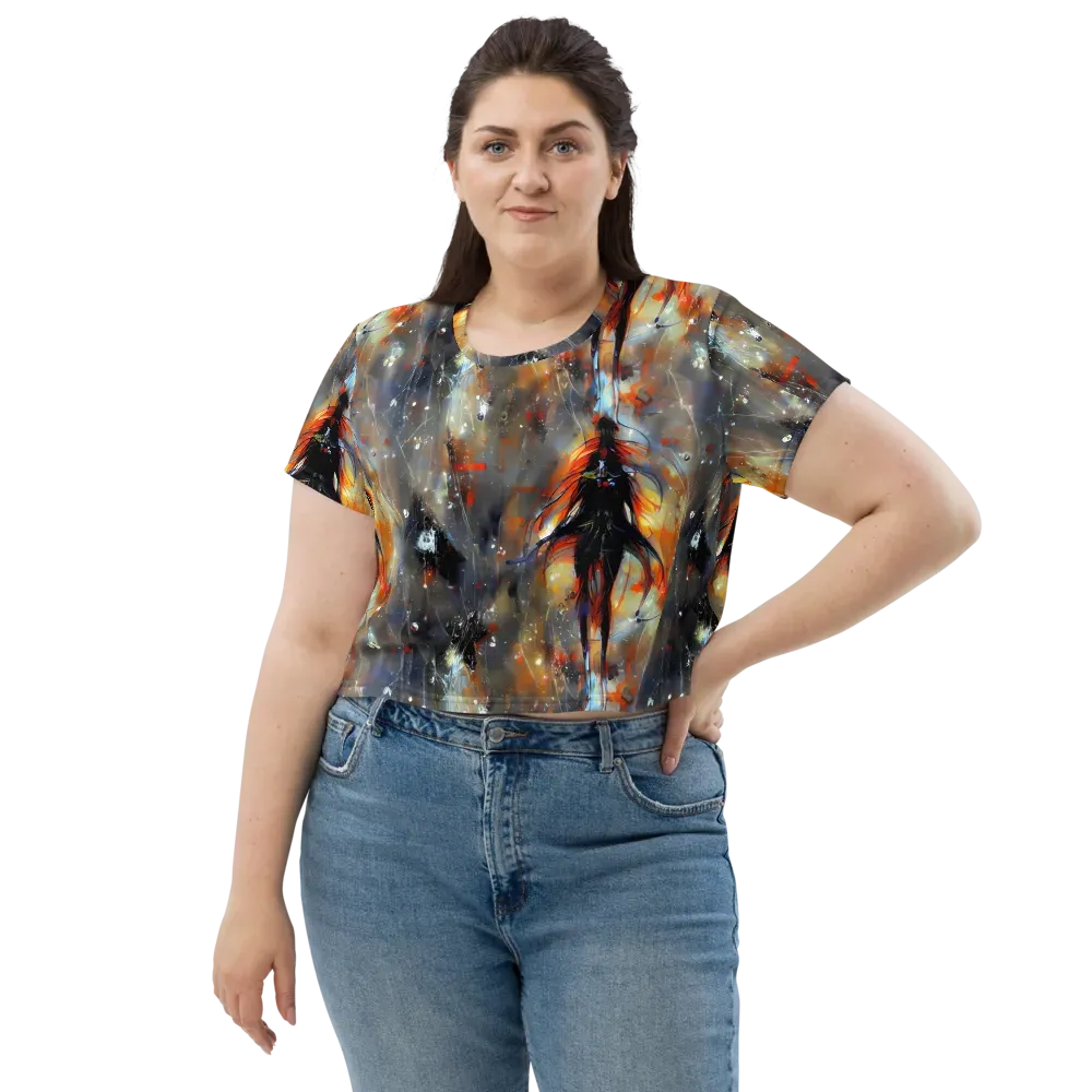 Sidereal Threads on Crop Tee — Front