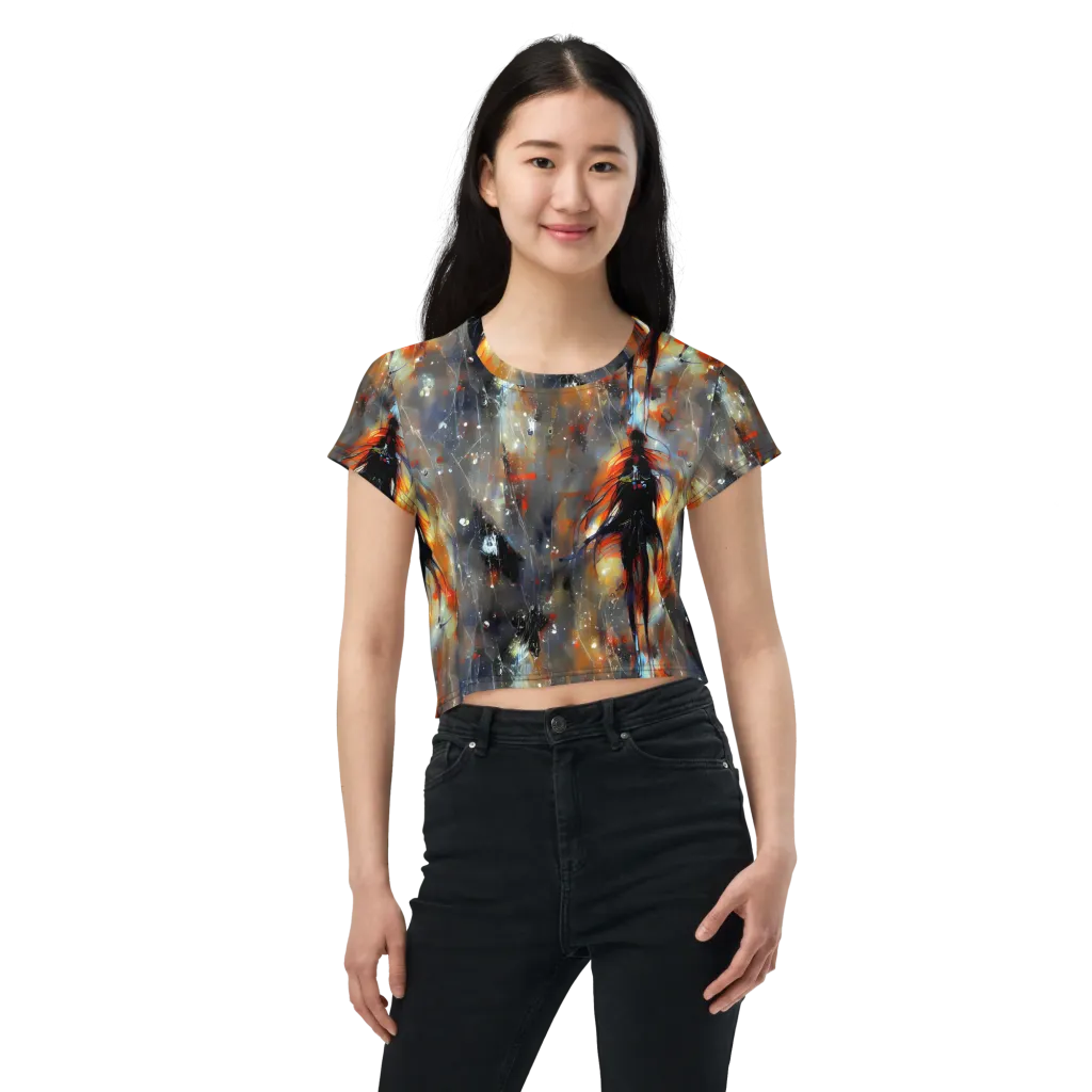 Sidereal Threads on Crop Tee — Front
