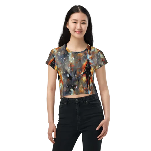 Sidereal Threads on a Crop Tee