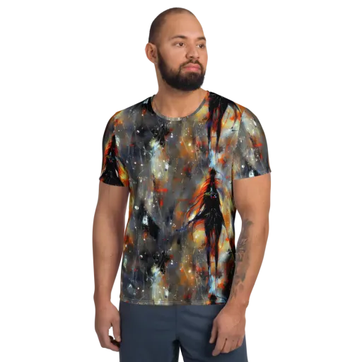 Sidereal Threads on a Men's Athletic T-Shirt