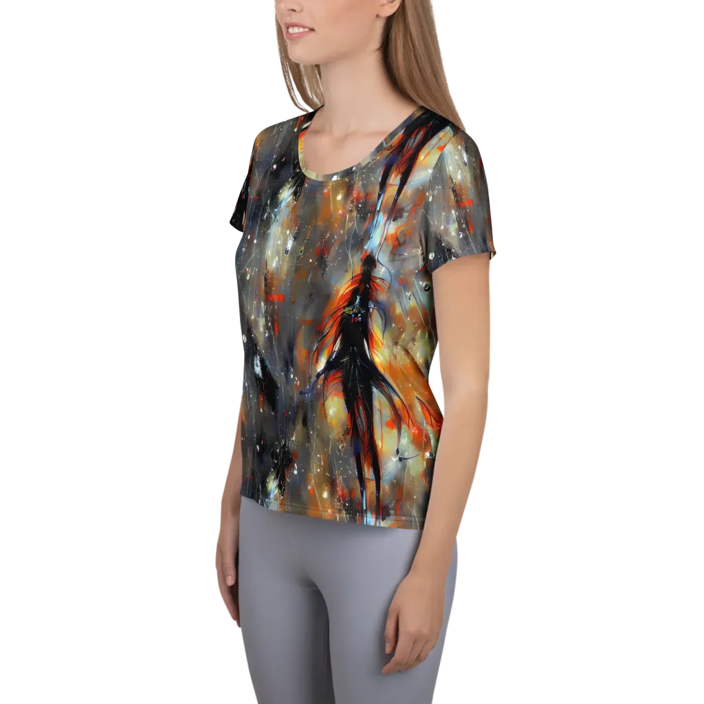 Sidereal Threads on Women's Athletic T-Shirt — Left