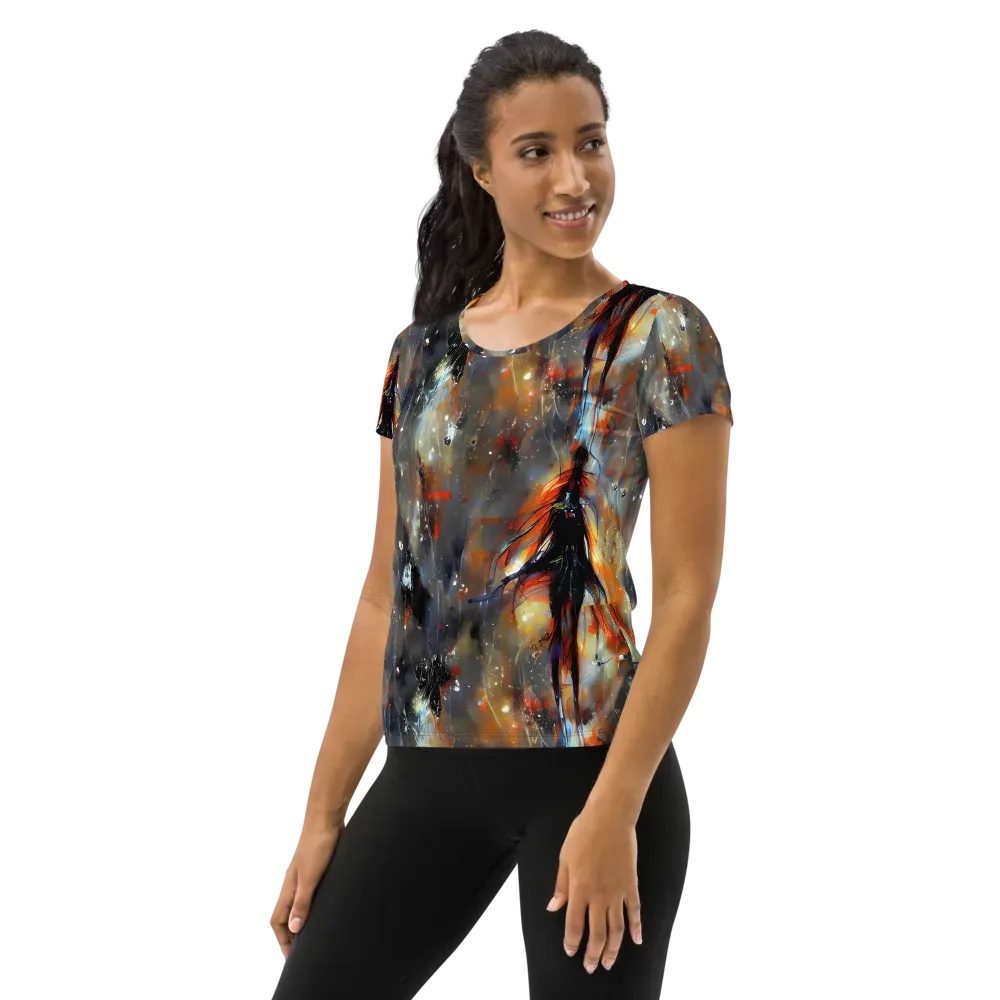 Sidereal Threads on Women's Athletic T-Shirt — Left