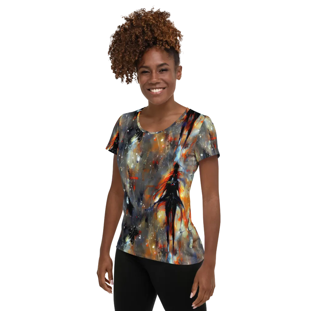 Sidereal Threads on Women's Athletic T-Shirt — Left
