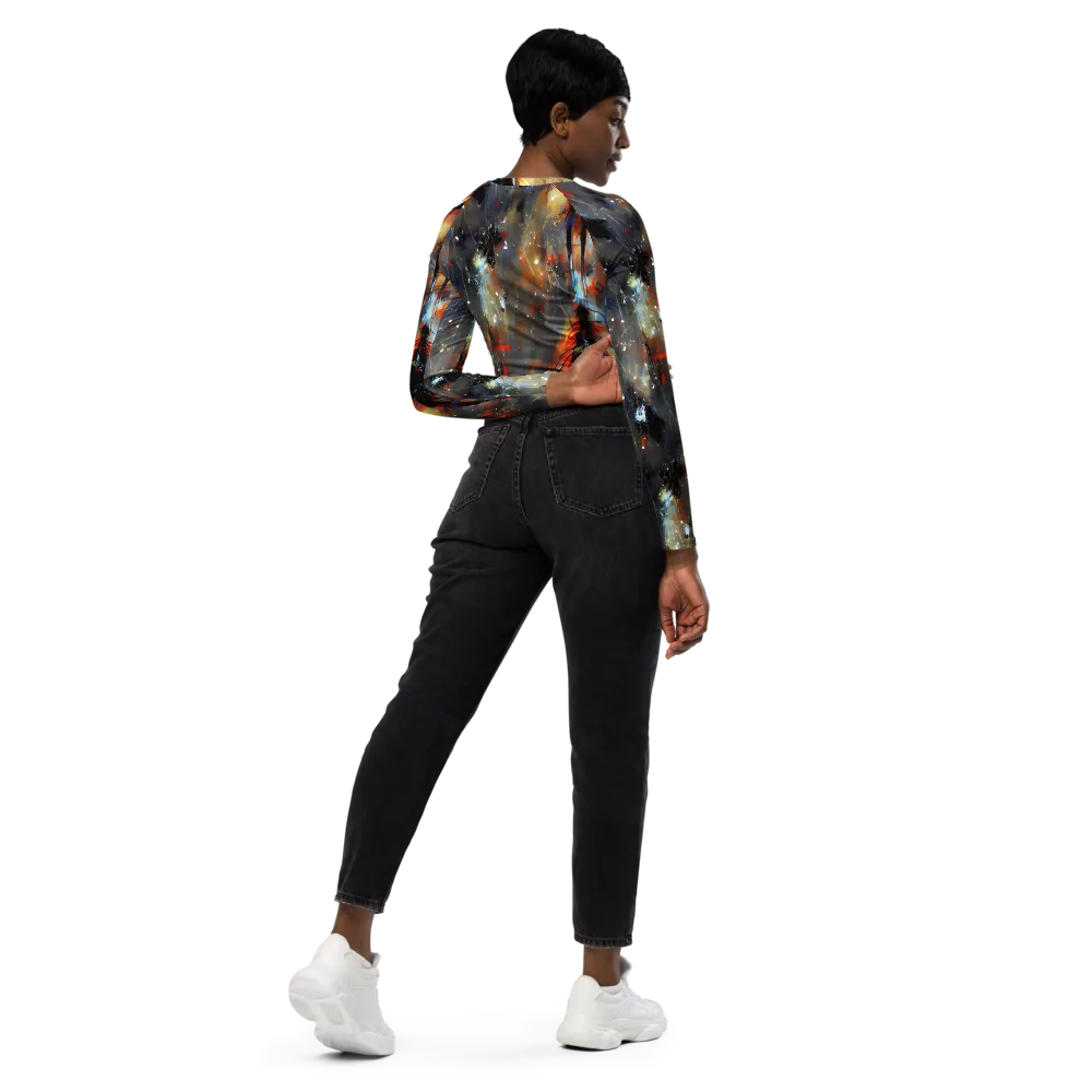 Sidereal Threads on Long Sleeve Crop Top — Right Back