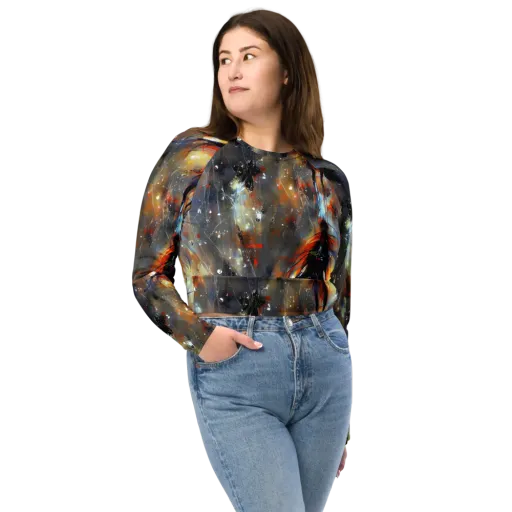 Sidereal Threads on a Long Sleeve Crop Top
