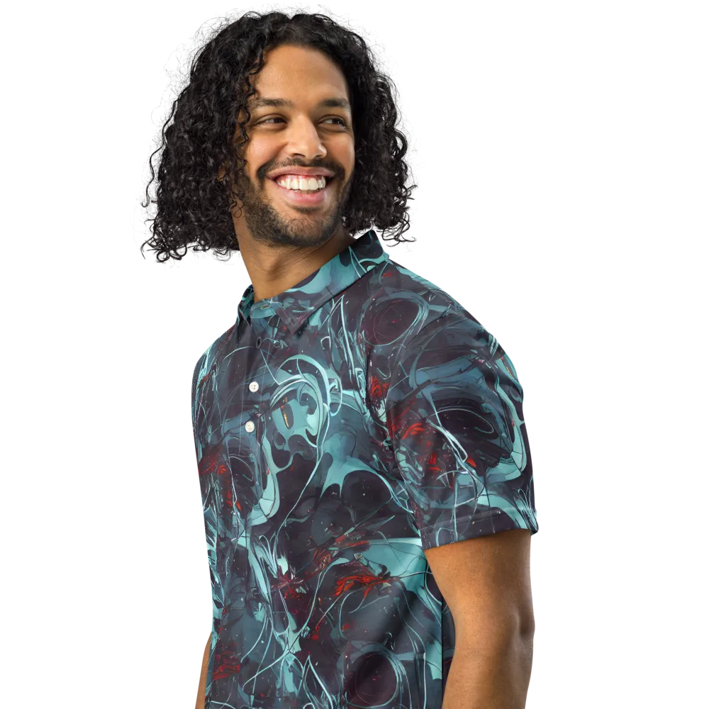 Cosmic Dancer on Men's Slim Fit Polo Shirt — Left Front