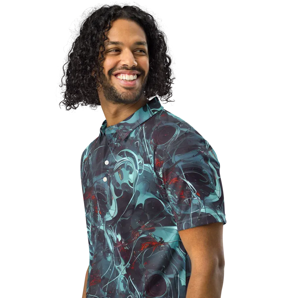 Cosmic Dancer on Men's Slim Fit Polo Shirt — Left Front