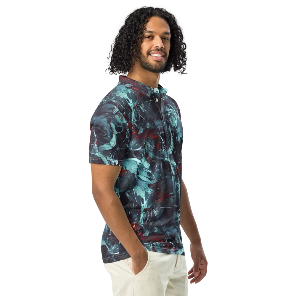 Cosmic Dancer on Men's Slim Fit Polo Shirt — Right Front