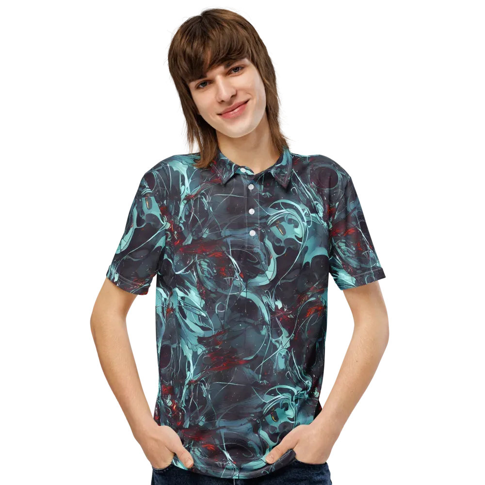 Cosmic Dancer on Men's Slim Fit Polo Shirt — Front