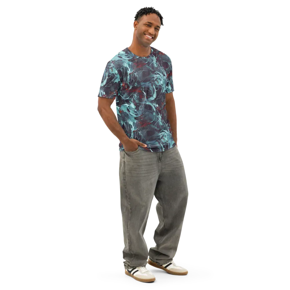 Cosmic Dancer on Men's Cotton Crew Neck T-Shirt — Right Front