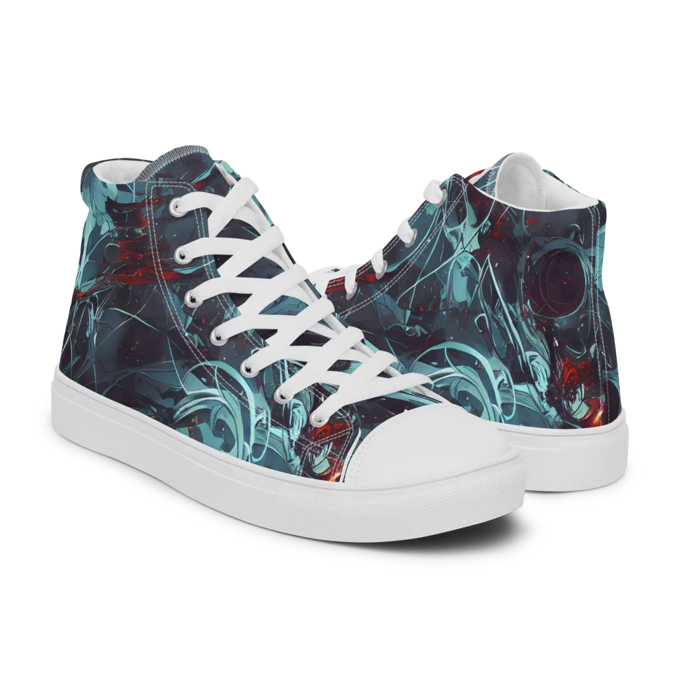 Cosmic Dancer on Men's High Top Canvas Shoes — Right