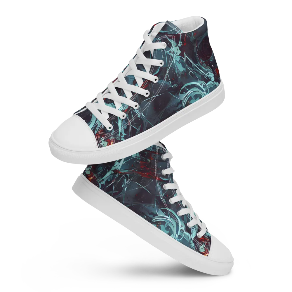 Cosmic Dancer on Men's High Top Canvas Shoes — Front
