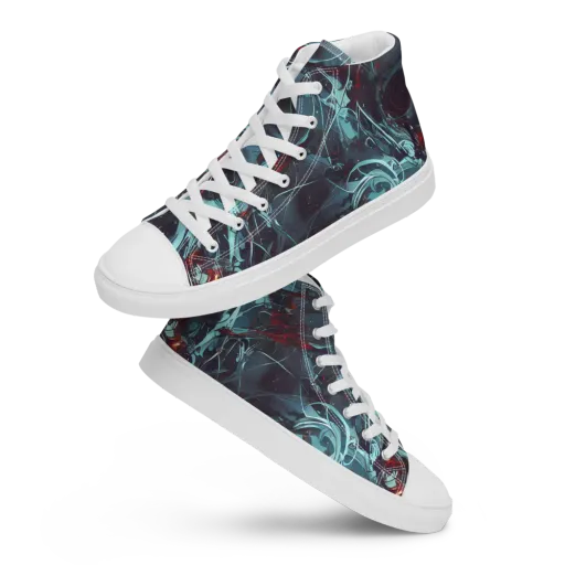 Cosmic Dancer on a Men's High Top Canvas Shoes