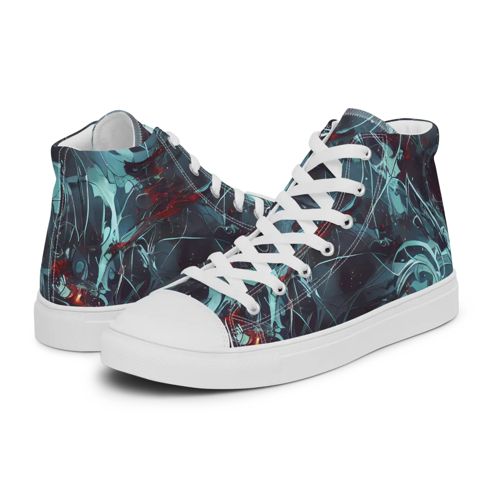 Cosmic Dancer on Women's High Top Canvas Shoes — Left