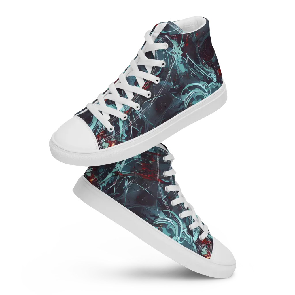 Cosmic Dancer on Women's High Top Canvas Shoes — Front