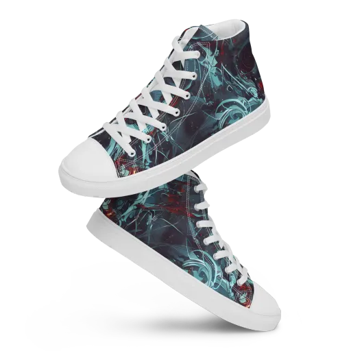 Cosmic Dancer on a Women's High Top Canvas Shoes
