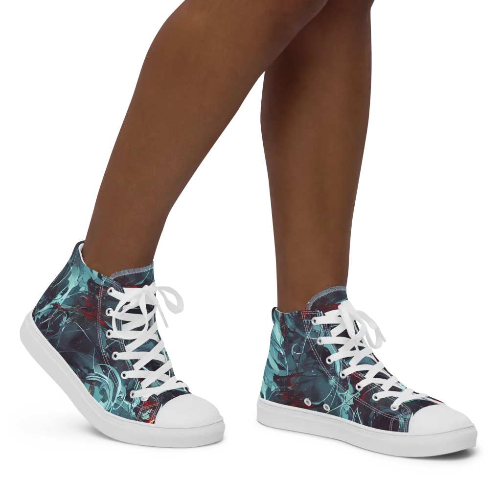 Cosmic Dancer on Women's High Top Canvas Shoes — Right