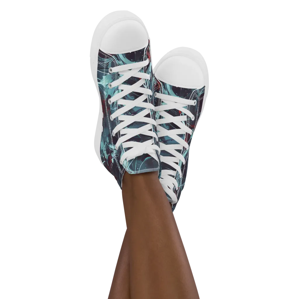 Cosmic Dancer on Women's High Top Canvas Shoes — Front