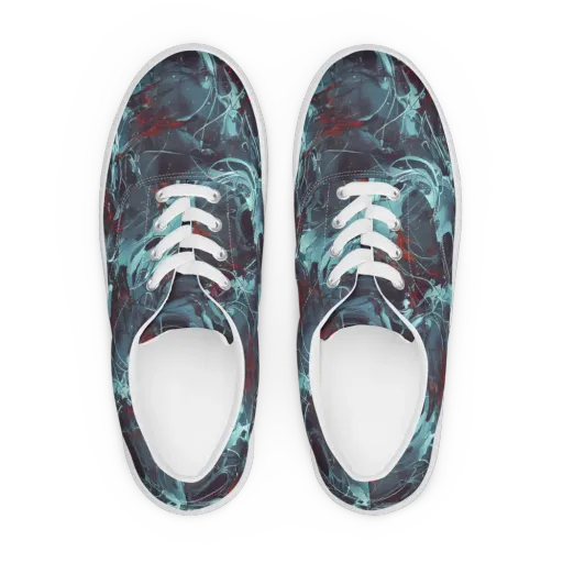 Cosmic Dancer on a Men's Lace-Up Canvas Shoes