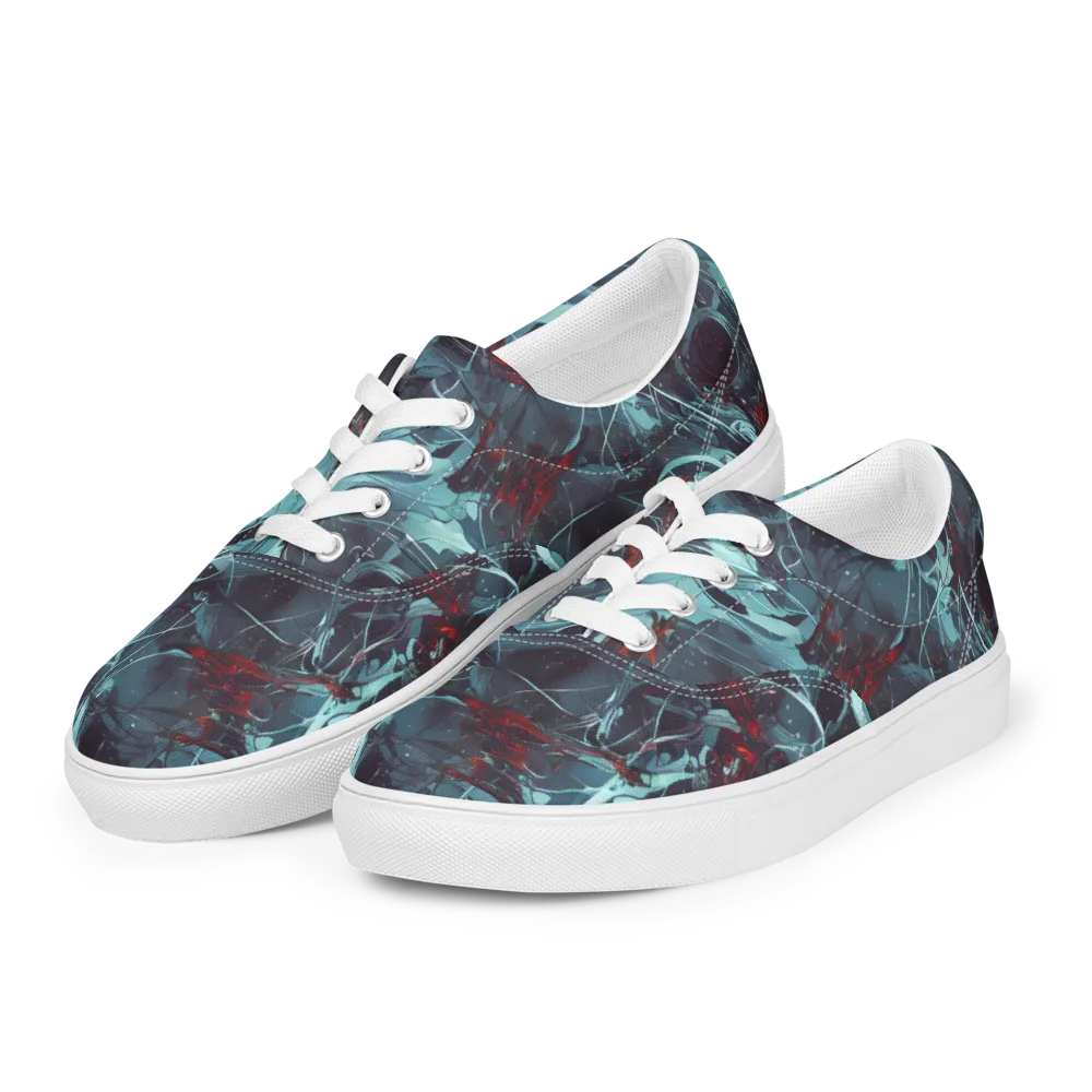 Cosmic Dancer on Men's Lace-Up Canvas Shoes — Left Front