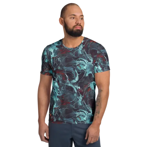 Cosmic Dancer on a Men's Athletic T-Shirt