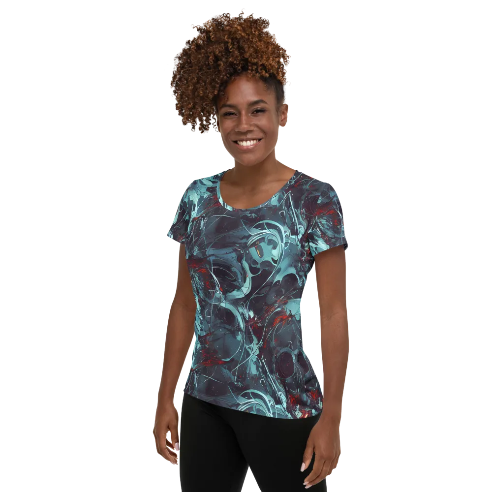 Cosmic Dancer on Women's Athletic T-Shirt — Left