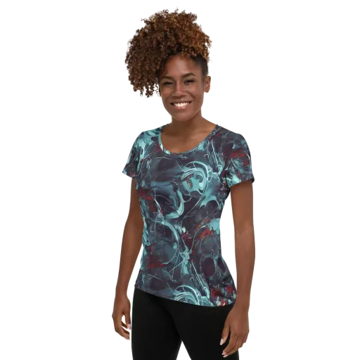 Cosmic Dancer on a Women's Athletic T-Shirt