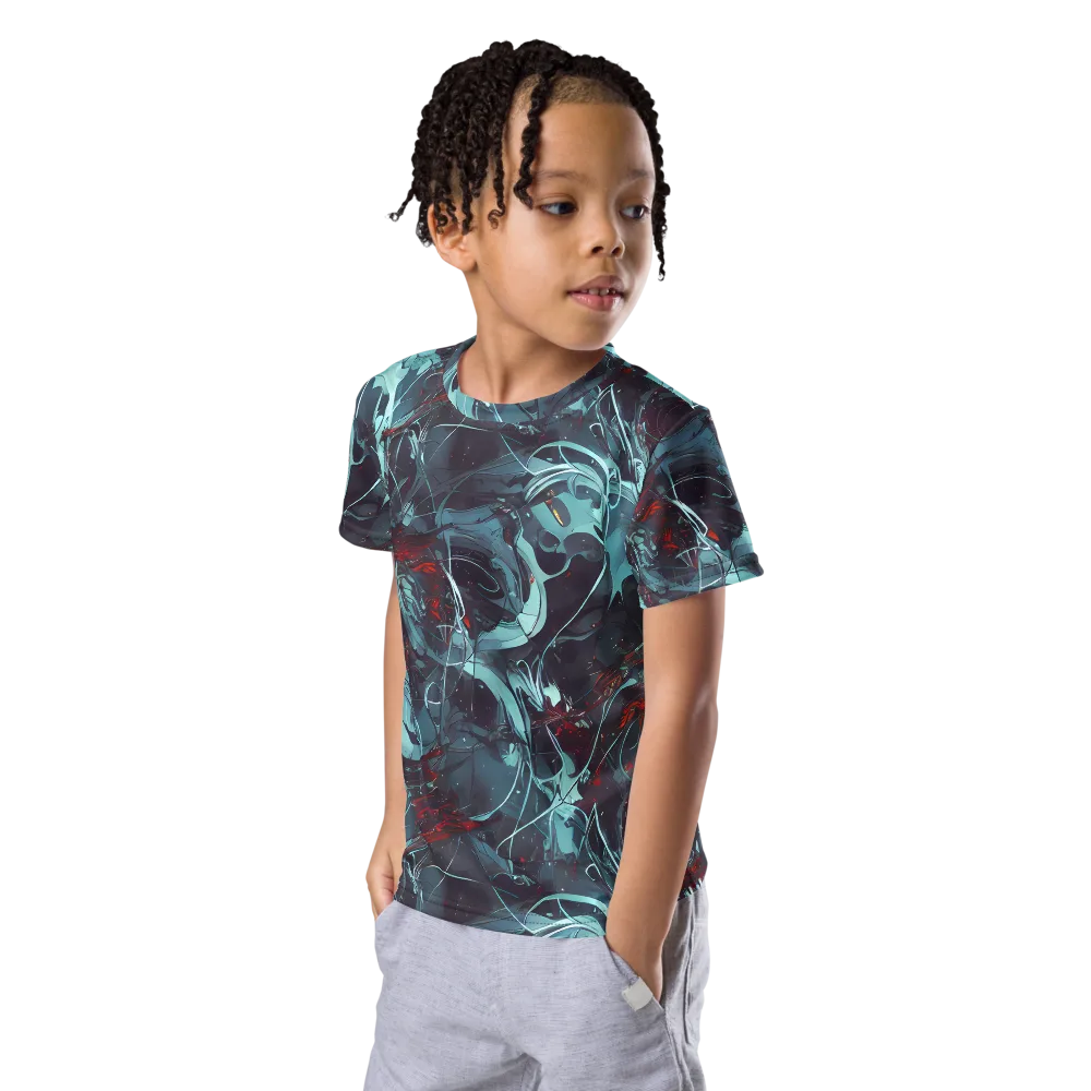 Cosmic Dancer on Kids Crew Neck T-Shirt — Left Front