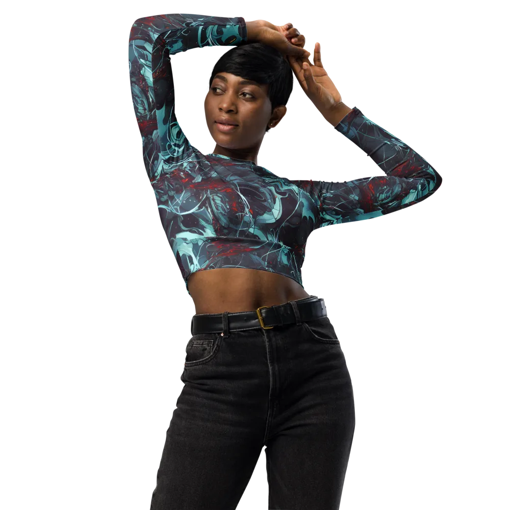 Cosmic Dancer on Long Sleeve Crop Top — Front