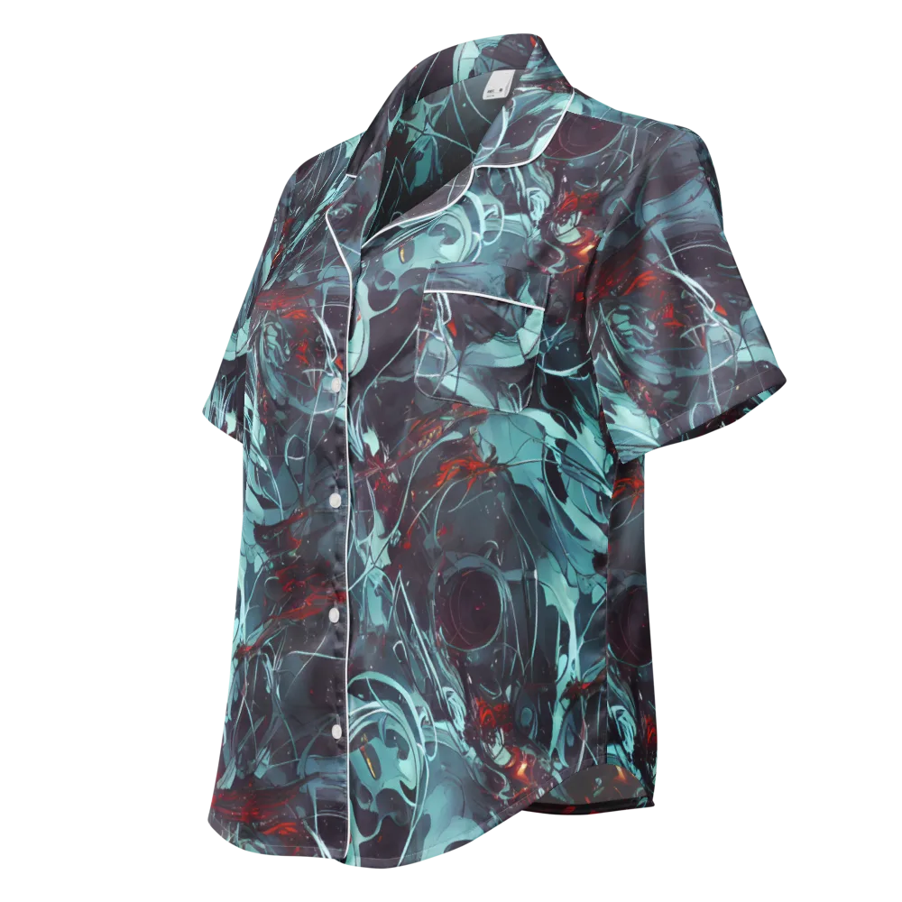 Cosmic Dancer on Women's Short Sleeve Pajama Top — Left Front