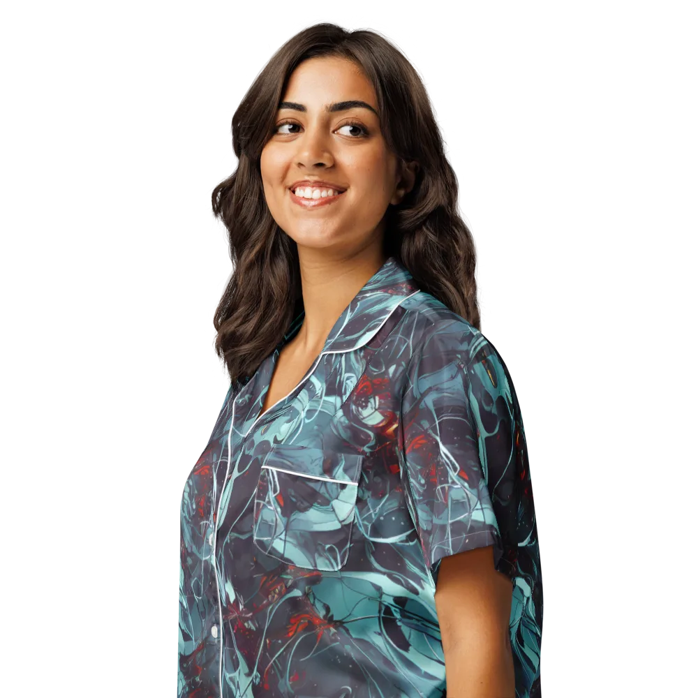 Cosmic Dancer on Women's Short Sleeve Pajama Top — Left Front